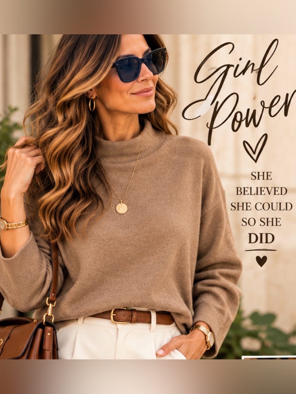 Quince Mock Neck Oversized Sweater Taupe M